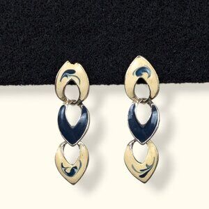 (2/$20) V. Yellow & Blue Enamel Dangling Earrings